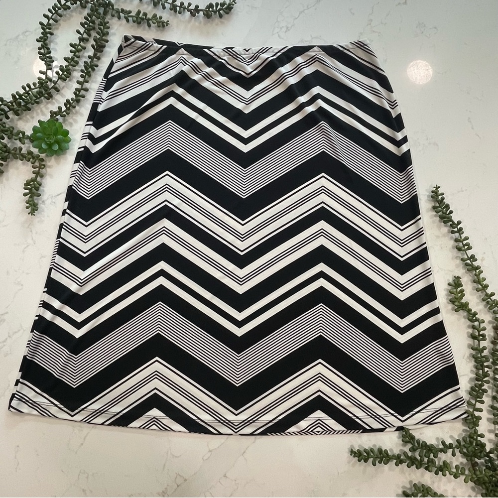 Vintage New York & Company Black and White Chevron Skirt